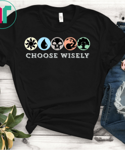 Mana Symbols Gathering Magic Choose Wisely Blue Red Green T-Shirt