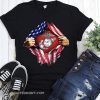 Marine corps inside american flag t-shirt