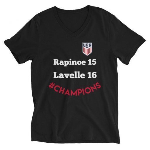 Megan Rapinoe Shirt Rose Lavelle Shirt USWNT Women's World Cup Champions Unisex Short Sleeve V-Neck T-Shirts