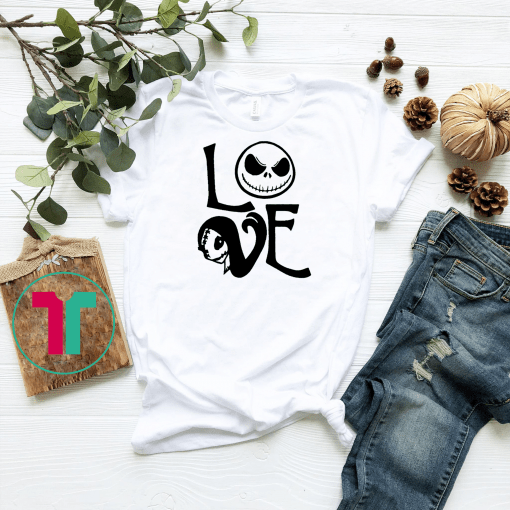 Nightmare before christmas jack and sally love shirt