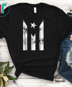 Puerto Rico Resiste Black Flag TShirt Camo