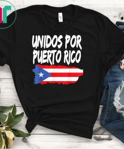 Puerto Rico Se Levanta T-shirt - Unidos Por Puerto Rico T-Shirt Bandera Negra De Puerto Rico Shirt