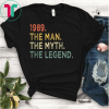 Retro Vintage 1989 30 Years Old Shirt Perfect 30th Birthday