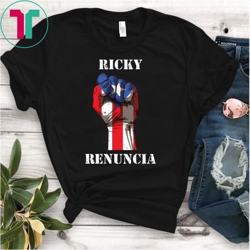 Ricky Renuncia Bandera Negra Puerto Rico Boricua Flag T-Shirt