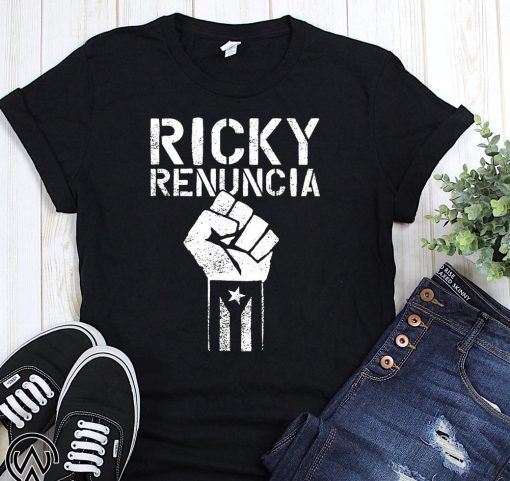 Ricky renuncia bandera negra puerto rico top Unisex Gift T-shirt