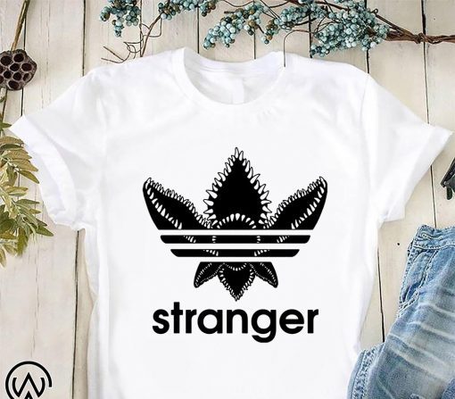 Stranger things adidas logo shirt