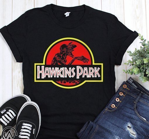 Stranger things hawkins park jurassic park shirt