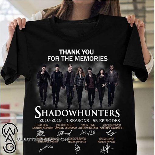 Thank you for the memories shadowhunters 2016-2019 3 seasons 55 episodes signatures shirt