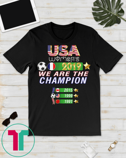 USA Women Soccer, World Champion 2019 shirt 4 stars T-Shirt