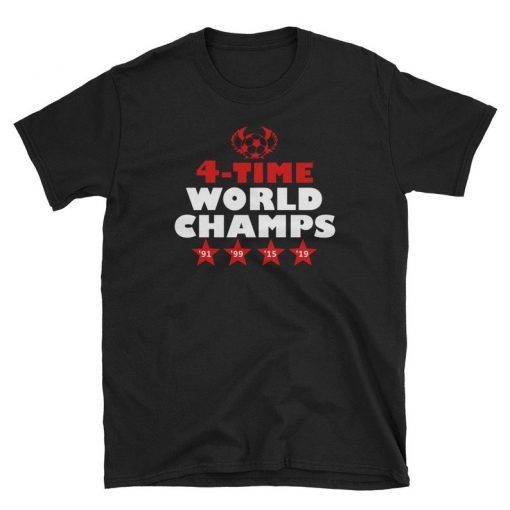 USA Women Soccer's World Cup 2019 Shirt Four Time World Champs T-shirt Short-Sleeve Unisex T-Shirt