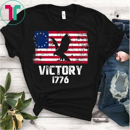 Victory 1776 Patriotic Betsy Ross American USA Flag 13 Stars TEE Shirt