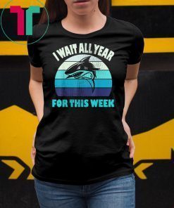 Vintage shark I wait all year for this week shirt