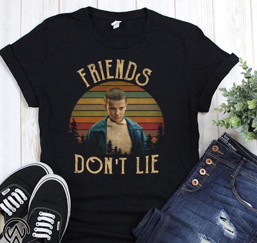 Vintage stranger things elle eleven friends don’t lie shirt