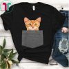 cat in pocket t shirt