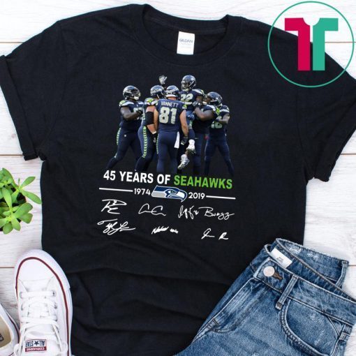 45 years of seahawks 1947-2019 signatures shirt