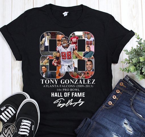 88 tony gonzalez atlanta falcons hall of fame signature shirt