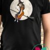Alice In Wonderland Witch Flying on Broom Halloween Costume T-Shirt