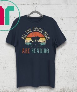 Vintage All The Cool Kids Are Reading Book Reto Sunset Shirt