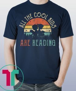 Vintage All The Cool Kids Are Reading Book Reto Sunset Shirt