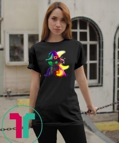 Black Cat Costume Witch Hat Moon Halloween T-Shirt