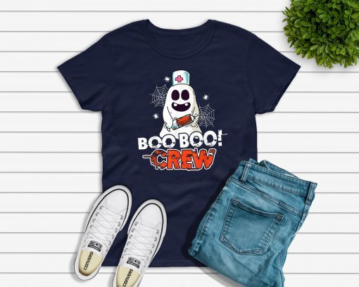 Boo Boo Crew Funny Nurse Ghost Halloween Costume T-Shirt