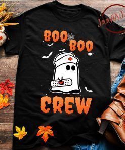Boo Boo Nurse Crew Halloween Tee Shirt Funny Boo Ghost Bandage Scary T-shirt Nursing Nurses Tees Cute Fall Halloween Gift For Men Women