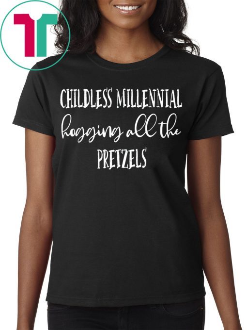 Childless Millennial Hogging All Pretzels Theme Park Funny Tee Shirt