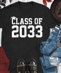 Class Of 2033 Grow With Me Graduation First Day Of School T-Shirt