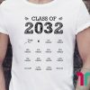 Class of 2032 grow with me with space for check marks shirt