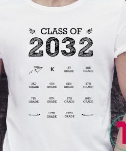 Class of 2032 grow with me with space for check marks shirt