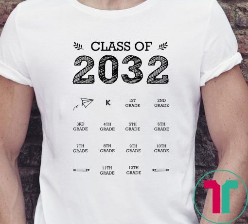 Class of 2032 grow with me with space for check marks shirt