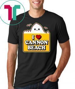 Cute Kawaii Haystack Rock Souvenir I Love Heart Cannon Beach T-Shirt