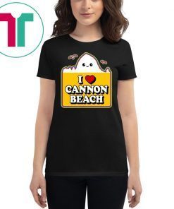 Cute Kawaii Haystack Rock Souvenir I Love Heart Cannon Beach T-Shirt