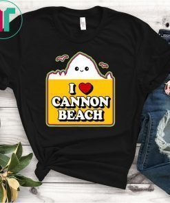 Cute Kawaii Haystack Rock Souvenir I Love Heart Cannon Beach T-Shirt