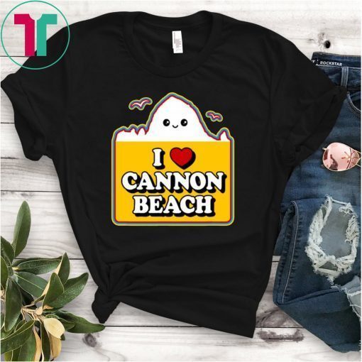 Cute Kawaii Haystack Rock Souvenir I Love Heart Cannon Beach T-Shirt