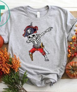 Dabbing Skeleton Pirate Halloween Jolly Roger Tee Shrit