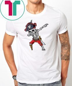 Dabbing Skeleton Pirate Halloween Jolly Roger Tee Shrit