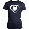 Dayton Ohio State Strong Retro Heart Map Tee T-Shirt