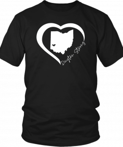 Dayton Ohio State Strong Retro Heart Map Tee T-Shirt