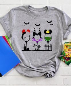 Disney villains cruella de vil maleficent evil queen wine halloween shirt