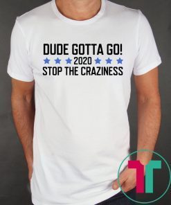 Dude Gotta Go Stop The Craziness 2020 T-Shirt