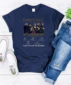 Evanescence 25th anniversary 1995-2020 signatures thank you for the memories shirt