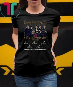 Evanescence 25th anniversary 1995-2020 signatures thank you for the memories shirt
