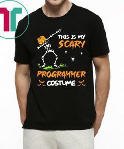 This Is My Scary Programmer Costume Dabbing Skeleton Pumpkin Halloween T-Shirt