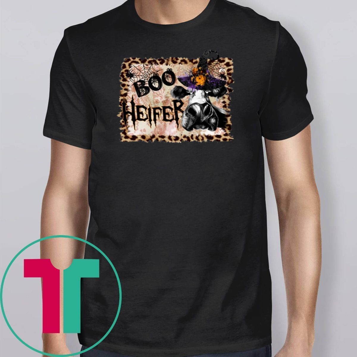 Halloween boo heifer leopard shirt