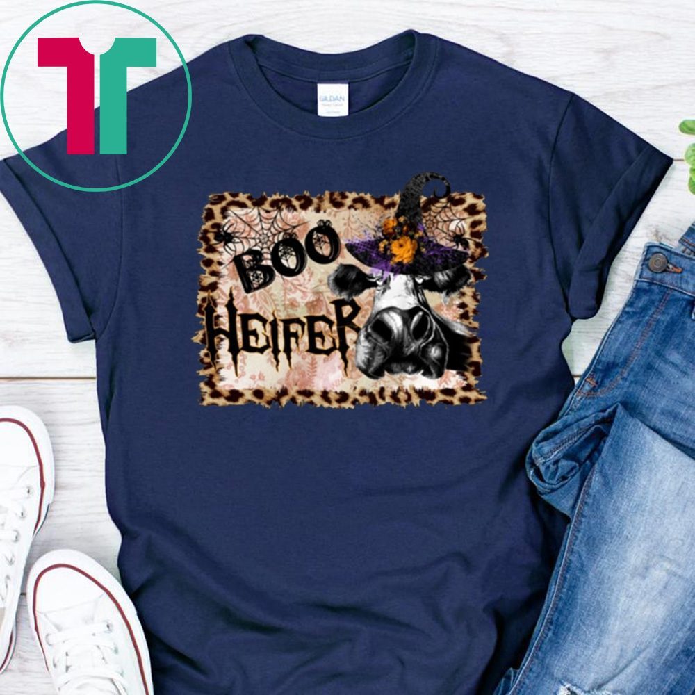 Halloween boo heifer leopard shirt