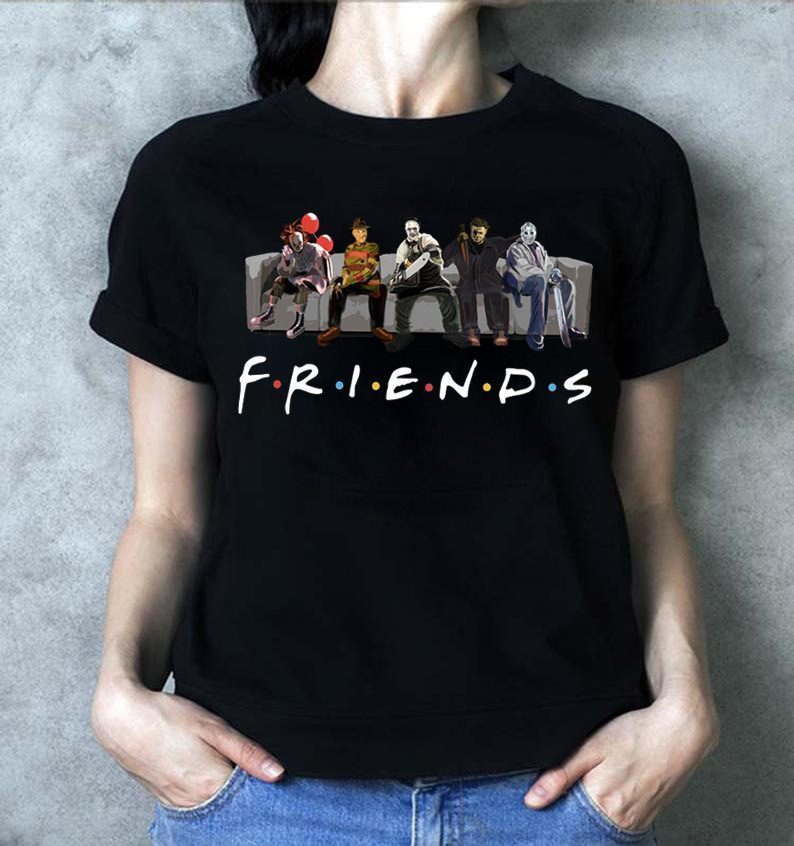 Funny Horror Movie Characters Friends TV Show T-Shirt - Reviewshirts Office
 Friends Shirt Tv Show