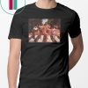 Horror movie characters walking abbey road shirt
