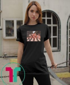 Horror movie characters walking abbey road shirt