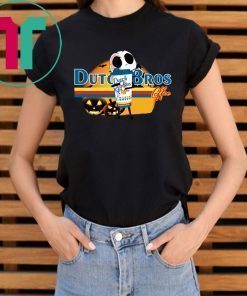 Jack Skellington Hug Dutch Bros Coffee Halloween Shirt